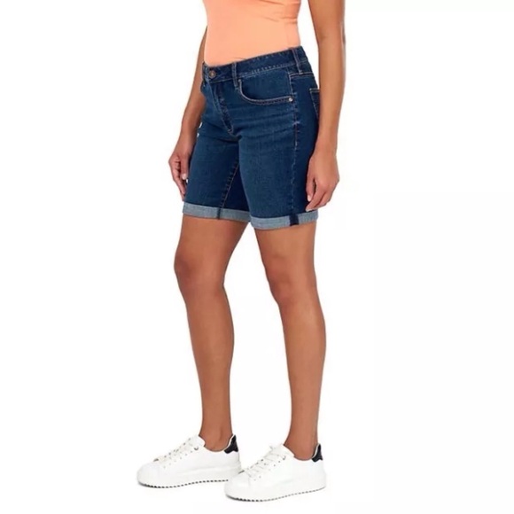 Seven7 New Size 14 Relaxed Bermuda Denim Women’s Jeans Shorts Cuffed Hem - Picture 12 of 12